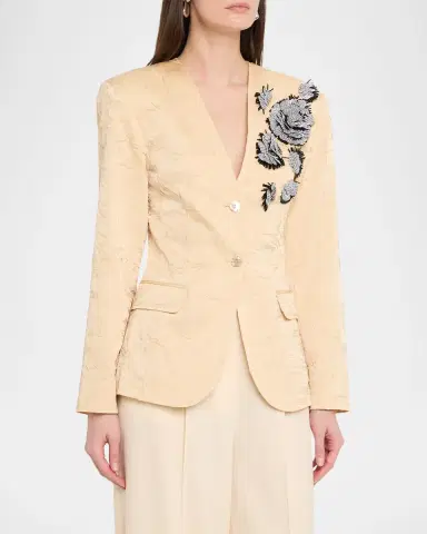 Ulla Johnson Otto Embroidered Satin Jacket | Thumbnail 4 Ulla Johnson Otto Embroidered Satin Jacket | Thumbnail 4
