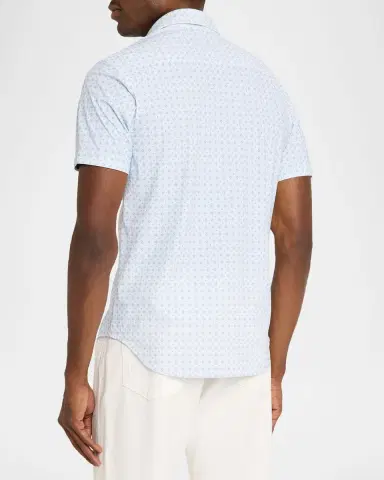 Robert Graham Men's Brompton Geometric Stretch Nylon Short-Sleeve Shirt | Thumbnail 3 Robert Graham Men's Brompton Geometric Stretch Nylon Short-Sleeve Shirt | Thumbnail 3