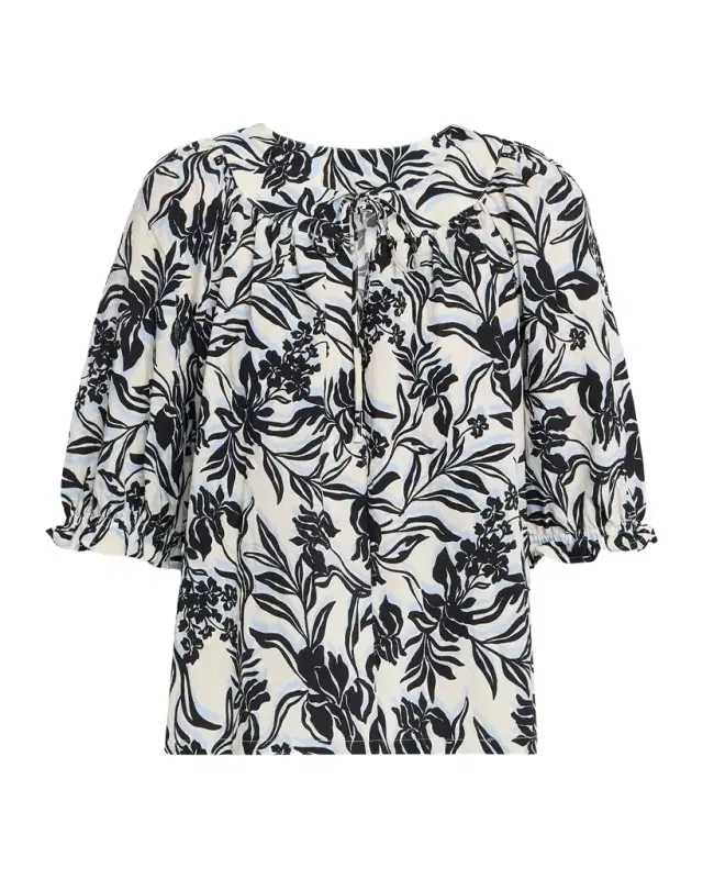 Belina Poplin Tie-Front Top