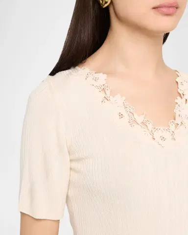Ulla Johnson Celeste Embroidered Short-Sleeve Knit Top | Thumbnail 5 Ulla Johnson Celeste Embroidered Short-Sleeve Knit Top | Thumbnail 5
