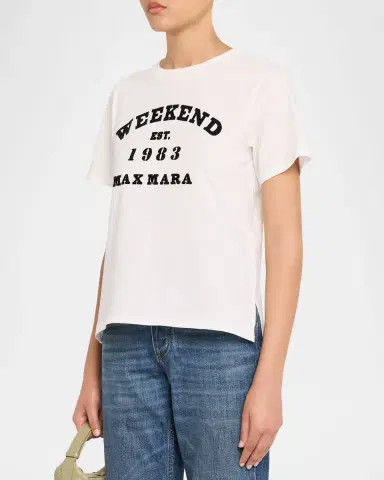 Weekend Max Mara Tenue Logo-Print Cotton Tee | Thumbnail 4 Weekend Max Mara Tenue Logo-Print Cotton Tee | Thumbnail 4