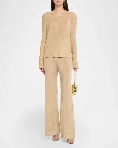 SEROYA Sheldon Metallic Knit Pants | Thumbnail 2 SEROYA Sheldon Metallic Knit Pants | Thumbnail 2