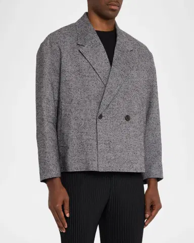 IM MEN Men 's Textures Linen Boxy-Fit Blazer | Thumbnail 4 IM MEN Men 's Textures Linen Boxy-Fit Blazer | Thumbnail 4