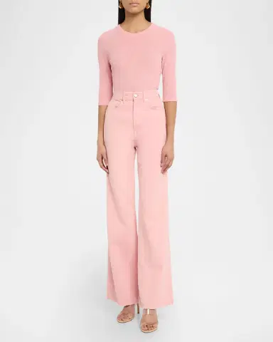 Veronica Beard Taylor High-Rise Wide-Leg Jeans | Thumbnail 2