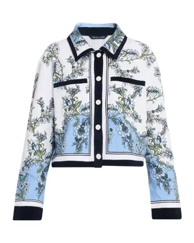 Veronica Beard Novelle Floral Cotton-Terry Shirt | Thumbnail 1 Veronica Beard Novelle Floral Cotton-Terry Shirt | Thumbnail 1