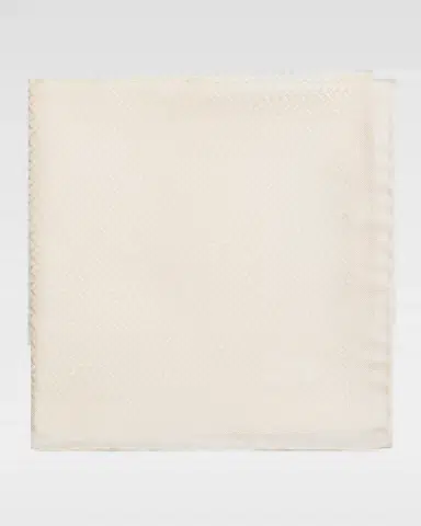 Brioni Men's Chevron Jacquard Hand-Rolled Silk Pocket Square | Thumbnail 2