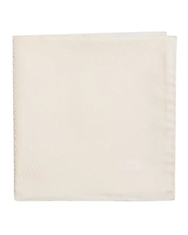 Men 's Chevron Jacquard Hand-Rolled Silk Pocket Square