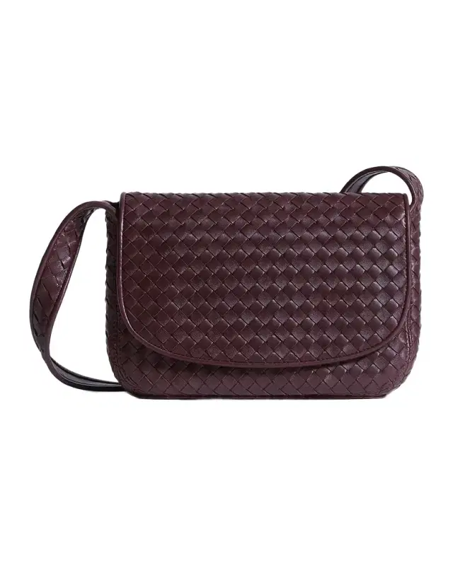 Men 's Veneto Intrecciato Leather Messenger Bag