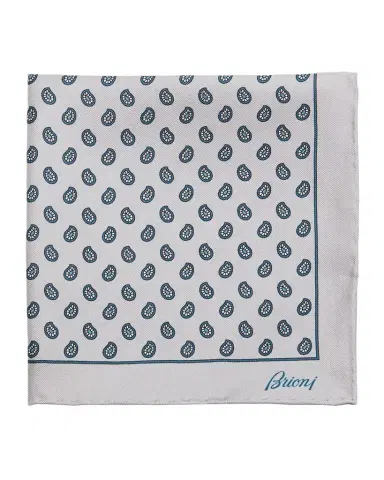 Brioni Men's Micro-Paisley Hand-Rolled Silk Pocket Square | Thumbnail 1