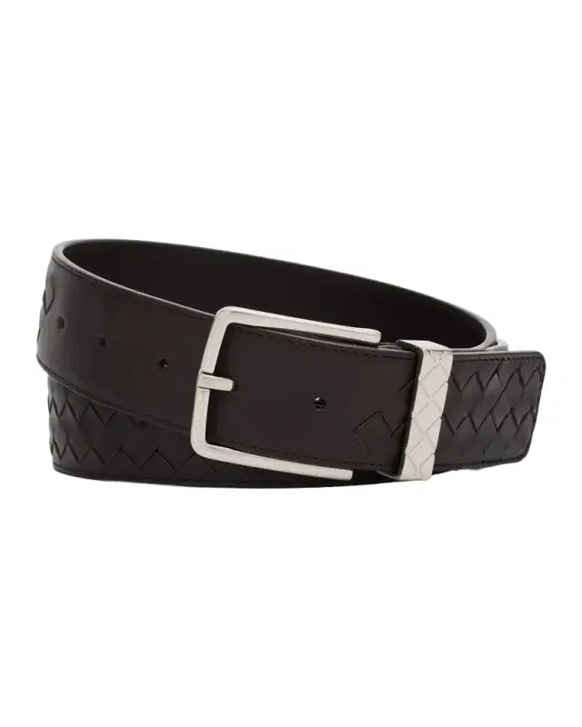 Men 's Intrecciato Piccolo Leather Belt