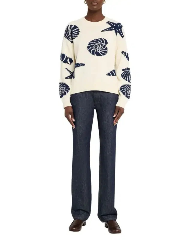 Zoey Seashell Crewneck Sweater Zoey Seashell Crewneck Sweater