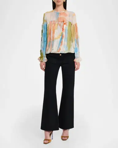 Ulla Johnson x Helen Frankenthaler Pearl Draped Silk-Chiffon Blouse | Thumbnail 2 Ulla Johnson x Helen Frankenthaler Pearl Draped Silk-Chiffon Blouse | Thumbnail 2