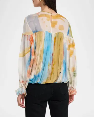 Ulla Johnson x Helen Frankenthaler Pearl Draped Silk-Chiffon Blouse | Thumbnail 3 Ulla Johnson x Helen Frankenthaler Pearl Draped Silk-Chiffon Blouse | Thumbnail 3
