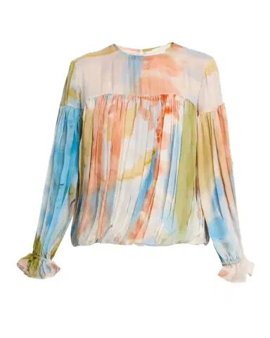 Ulla Johnson x Helen Frankenthaler Pearl Draped Silk-Chiffon Blouse | Thumbnail 1 Ulla Johnson x Helen Frankenthaler Pearl Draped Silk-Chiffon Blouse | Thumbnail 1
