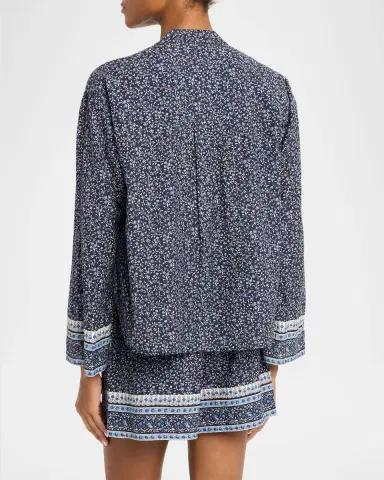 Veronica Beard Cyra Floral V-Neck Blouse | Thumbnail 3 Veronica Beard Cyra Floral V-Neck Blouse | Thumbnail 3