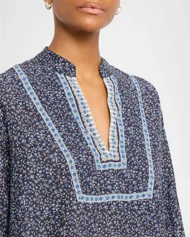 Veronica Beard Cyra Floral V-Neck Blouse | Thumbnail 5 Veronica Beard Cyra Floral V-Neck Blouse | Thumbnail 5