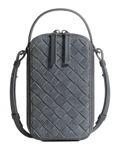 Bottega Veneta Men's Getaway Intrecciato Suede Phone Pouch | Thumbnail 1