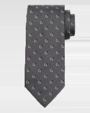 Brioni Men's Geometric-Print Silk Tie | Thumbnail 2