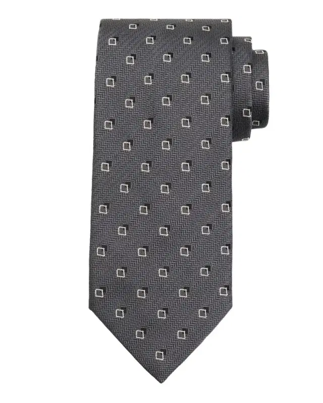 Brioni Men 's Geometric-Print Silk Tie
