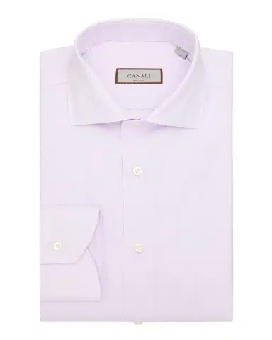 Canali Men's Solid Cotton Dobby Dress Shirt | Thumbnail 3 Canali Men's Solid Cotton Dobby Dress Shirt | Thumbnail 3