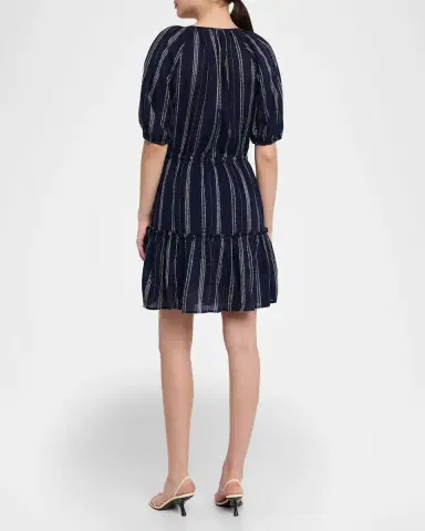 Rails Saba Stripe Linen Puff-Sleeve Mini Dress | Thumbnail 3 Rails Saba Stripe Linen Puff-Sleeve Mini Dress | Thumbnail 3