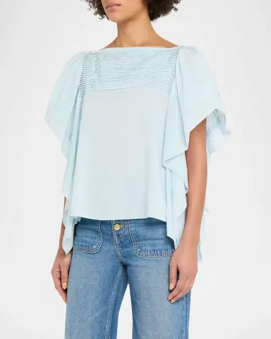 Ulla Johnson Lu Short-Sleeve Ruffle Top | Thumbnail 4