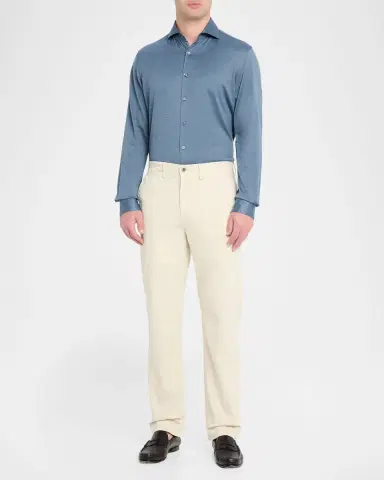 Canali Men's Cotton and Lyocell Sport Shirt | Thumbnail 2