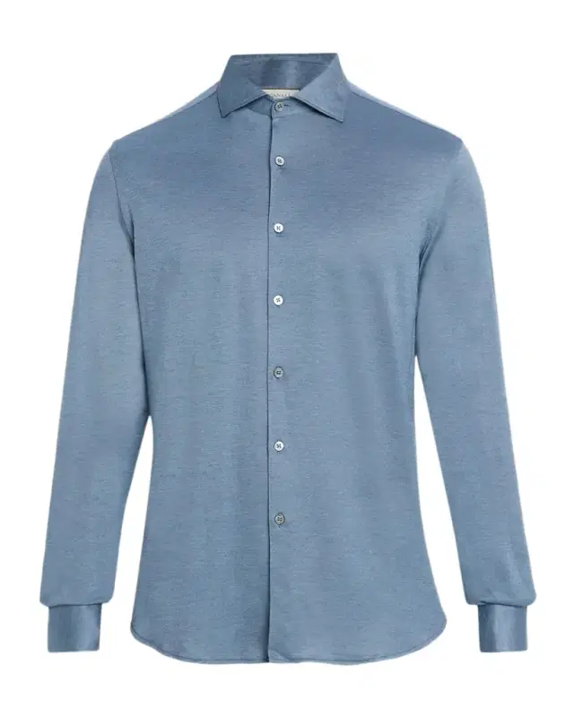 Canali Men 's Cotton and Lyocell Sport Shirt