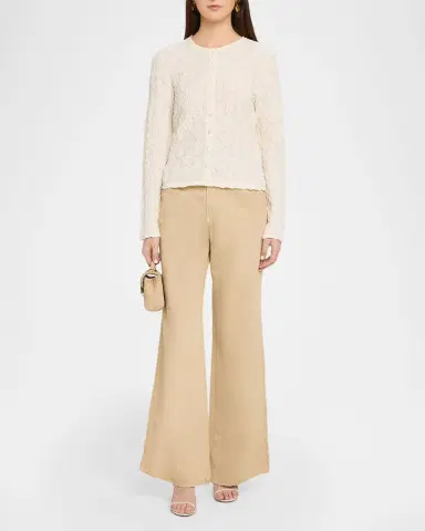 Veronica Beard Kasey Mid-Rise Cotton Twill Pants | Thumbnail 2 Veronica Beard Kasey Mid-Rise Cotton Twill Pants | Thumbnail 2