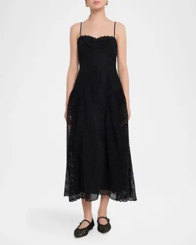 Ulla Johnson Isotta Eyelet Cotton Midi Dress | Thumbnail 2 Ulla Johnson Isotta Eyelet Cotton Midi Dress | Thumbnail 2