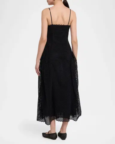 Ulla Johnson Isotta Eyelet Cotton Midi Dress | Thumbnail 3 Ulla Johnson Isotta Eyelet Cotton Midi Dress | Thumbnail 3