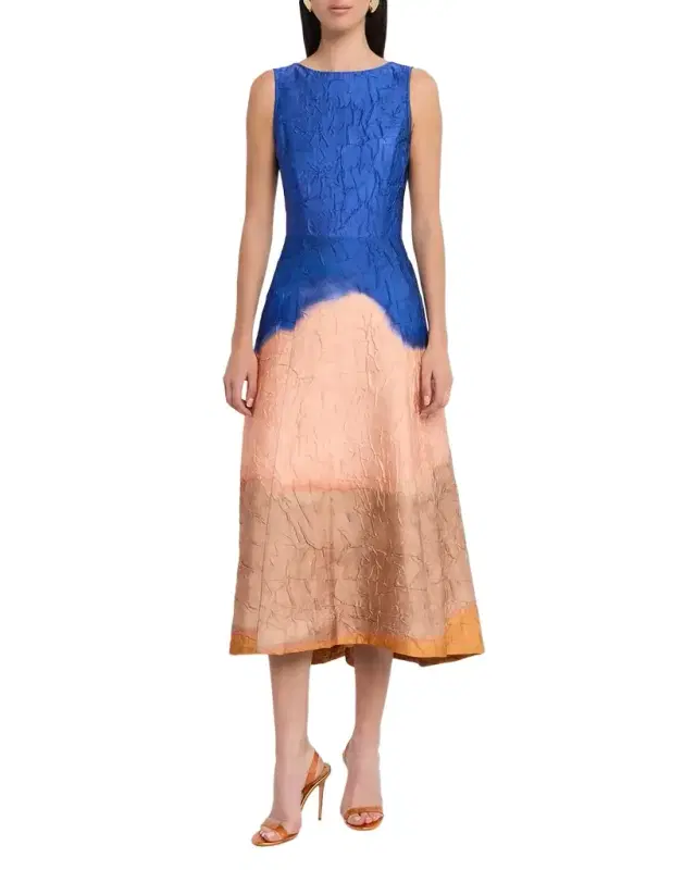 Ulla Johnson x Helen Frankenthaler Georgia Crinkled Satin Midi Dress