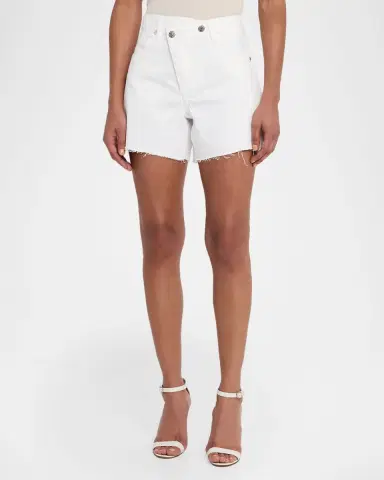 Veronica Beard Ellis Mid-Rise Crossover Denim Shorts | Thumbnail 4 Veronica Beard Ellis Mid-Rise Crossover Denim Shorts | Thumbnail 4