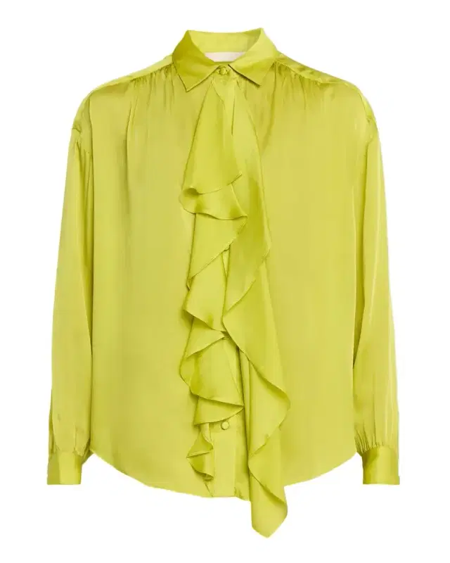 Gesture Silk-Chiffon Ruffle Blouse