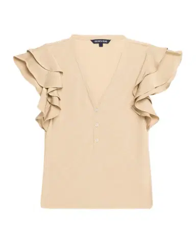 Veronica Beard Aphrodite Flutter-Sleeve Top | Thumbnail 1