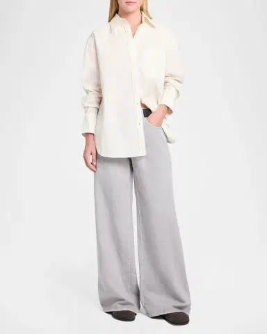 TWP Big Joe Striped Cotton Button-Front Shirt | Thumbnail 2