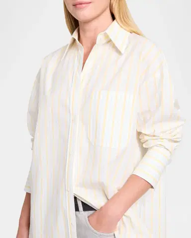 TWP Big Joe Striped Cotton Button-Front Shirt | Thumbnail 5