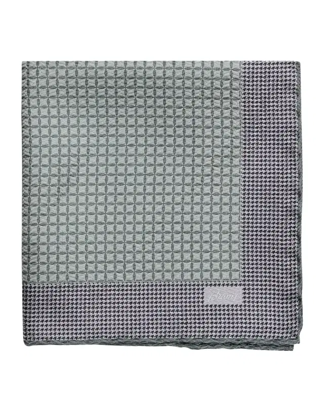 Men 's Micro-Jacquard Hand-Rolled Silk Pocket Square