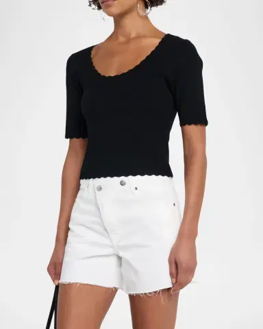 Rails Louanna Scallop-Trim Crop Top | Thumbnail 3