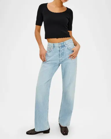 Rails Louanna Scallop-Trim Crop Top | Thumbnail 5