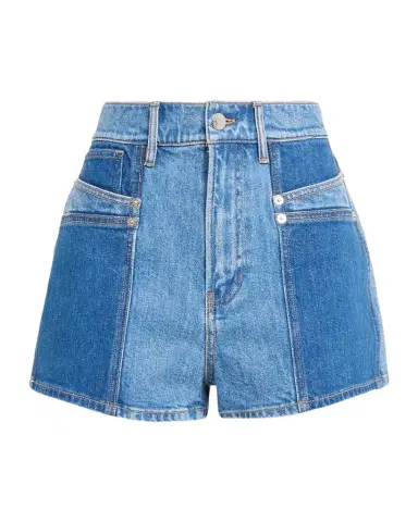 Veronica Beard Elijah Color-Block Denim Shorts | Thumbnail 1