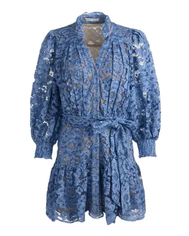 ALICE + OLIVIA Cora Voluminous Floral Lace Shirtdress | Thumbnail 1
