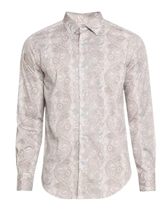 Men 's Auberry Stretch Paisley Sport Shirt