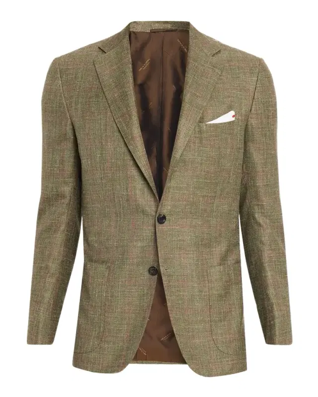 Men 's Cashmere Windowpane Single-Breasted Sport Coat