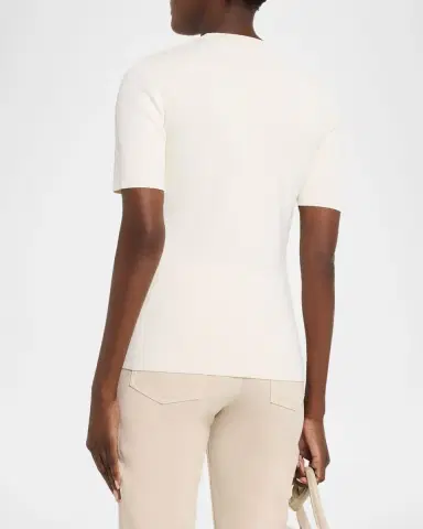 Toteme Compact Knit Short-Sleeve T-Shirt | Thumbnail 3