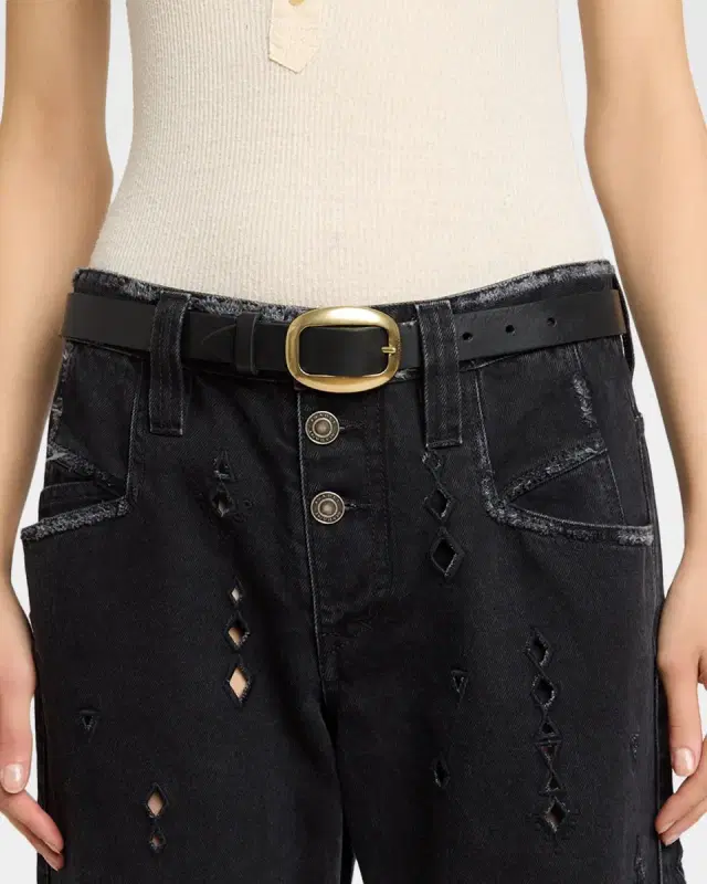 Dara Small Buckle Leather Belt