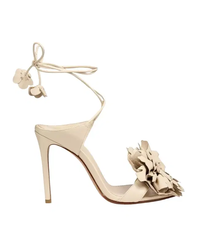 x Agua by Agua Bendita Ornela Leather Ankle-Wrap Sandals