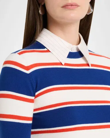 ALICE + OLIVIA Porla Striped Collared Sweater | Thumbnail 4
