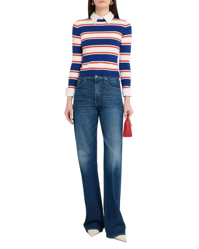 Porla Striped Collared Sweater