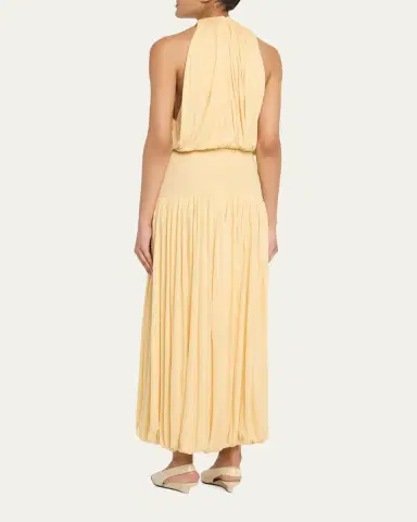 Toteme Soft Gathered Halter Midi Bubble Dress | Thumbnail 8 Toteme Soft Gathered Halter Midi Bubble Dress | Thumbnail 8